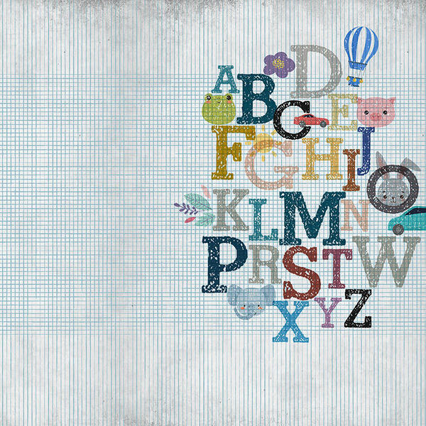 Carta da parati Colour Me Baby Alphabet wall by Caos Creativo