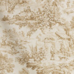 Il fascino del Toile de Jouy beige, un tessuto che racchiude secoli di storia e arte. Questo tessuto si distingue per le sue stampe delicate e raffinate