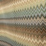 Zig zag chevron patterned gobelin fabric in shades of beige, olive green and brown - Deco Italian Design luxury upholstery fabrics