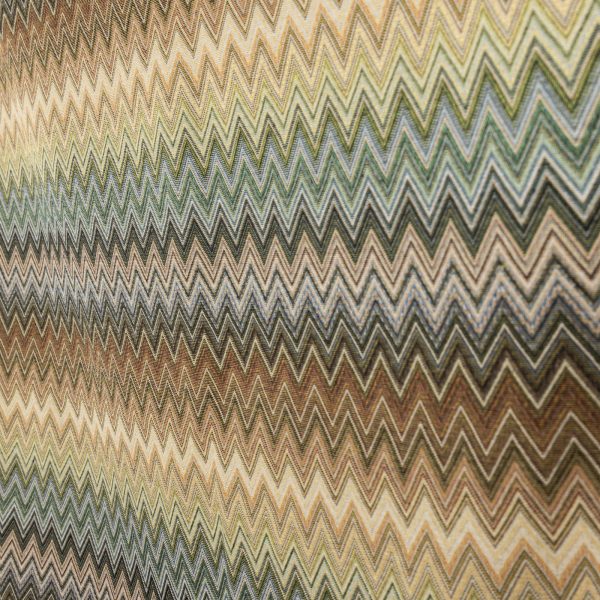 Zig zag chevron patterned gobelin fabric in shades of beige, olive green and brown - Deco Italian Design luxury upholstery fabrics
