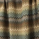 Zig zag chevron patterned gobelin fabric in shades of beige, olive green and brown - Deco Italian Design luxury upholstery fabrics