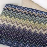 Gobelin fabric with navy blue, forest green and cream chevron zig zag pattern - Deco Italian Design luxury home decor fabrics