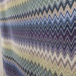 Gobelin fabric with navy blue, forest green and cream chevron zig zag pattern - Deco Italian Design luxury home decor fabrics