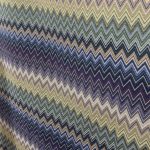 Gobelin fabric with navy blue, forest green and cream chevron zig zag pattern - Deco Italian Design luxury home decor fabrics