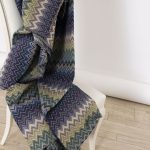 Gobelin fabric with navy blue, forest green and cream chevron zig zag pattern - Deco Italian Design luxury home decor fabrics