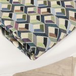 Buy Gobelin fabric patterned three-dimensional cubes blue, sage green and charcoal gray on a beige ground (280x270 cm) at Deco Italian Design. Modern design and premium quality.