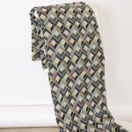 Buy Gobelin fabric patterned three-dimensional cubes blue, sage green and charcoal gray on a beige ground (280x270 cm) at Deco Italian Design. Modern design and premium quality.