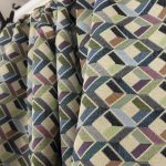 Buy Gobelin fabric patterned three-dimensional cubes blue, sage green and charcoal gray on a beige ground (280x270 cm) at Deco Italian Design. Modern design and premium quality.