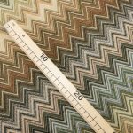 Zig zag chevron patterned gobelin fabric in shades of beige, olive green and brown - Deco Italian Design luxury upholstery fabrics